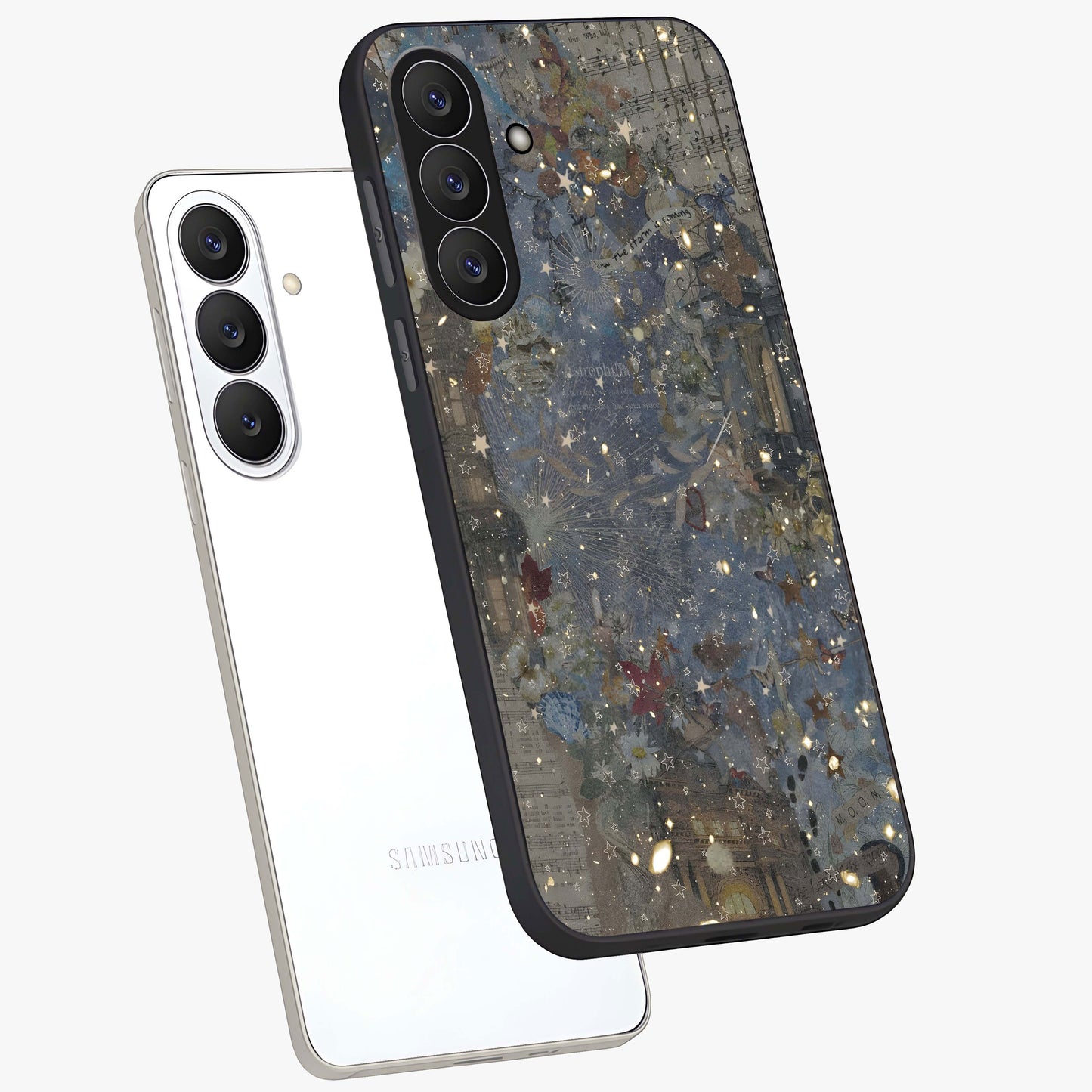 Aesthetic Astrolophia Glass Case displayed in angled mockup highlighting artistic aesthetic elements and smooth glass surface.