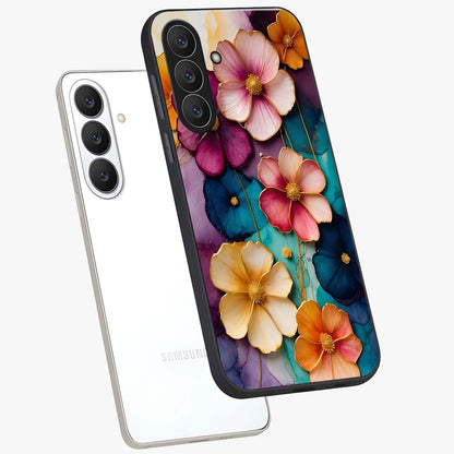 Artlyn Grace Flower Pattern Glass Case displayed in angled mockup highlighting delicate flower pattern design and smooth glass surface.
