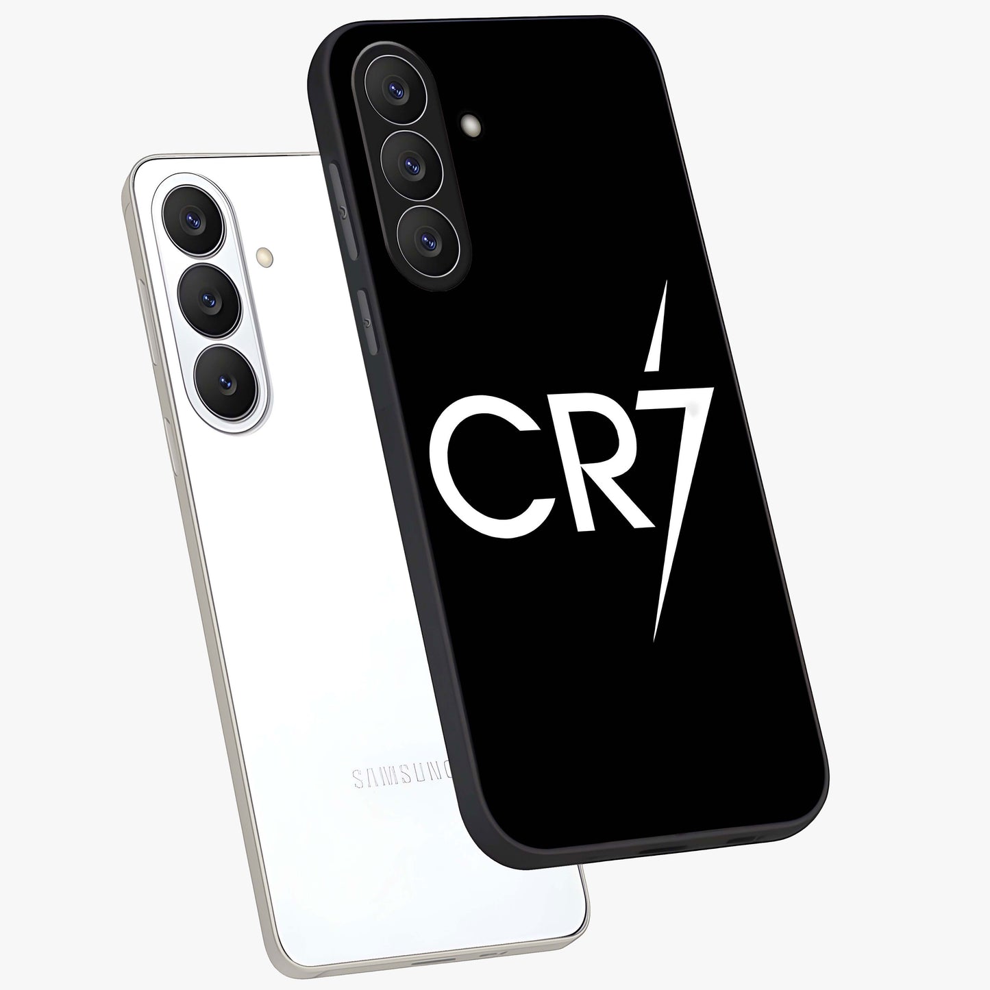 Cr7 Elite Strike Glass Case displayed in angled mockup highlighting powerful sports graphic with bold athletic theme.