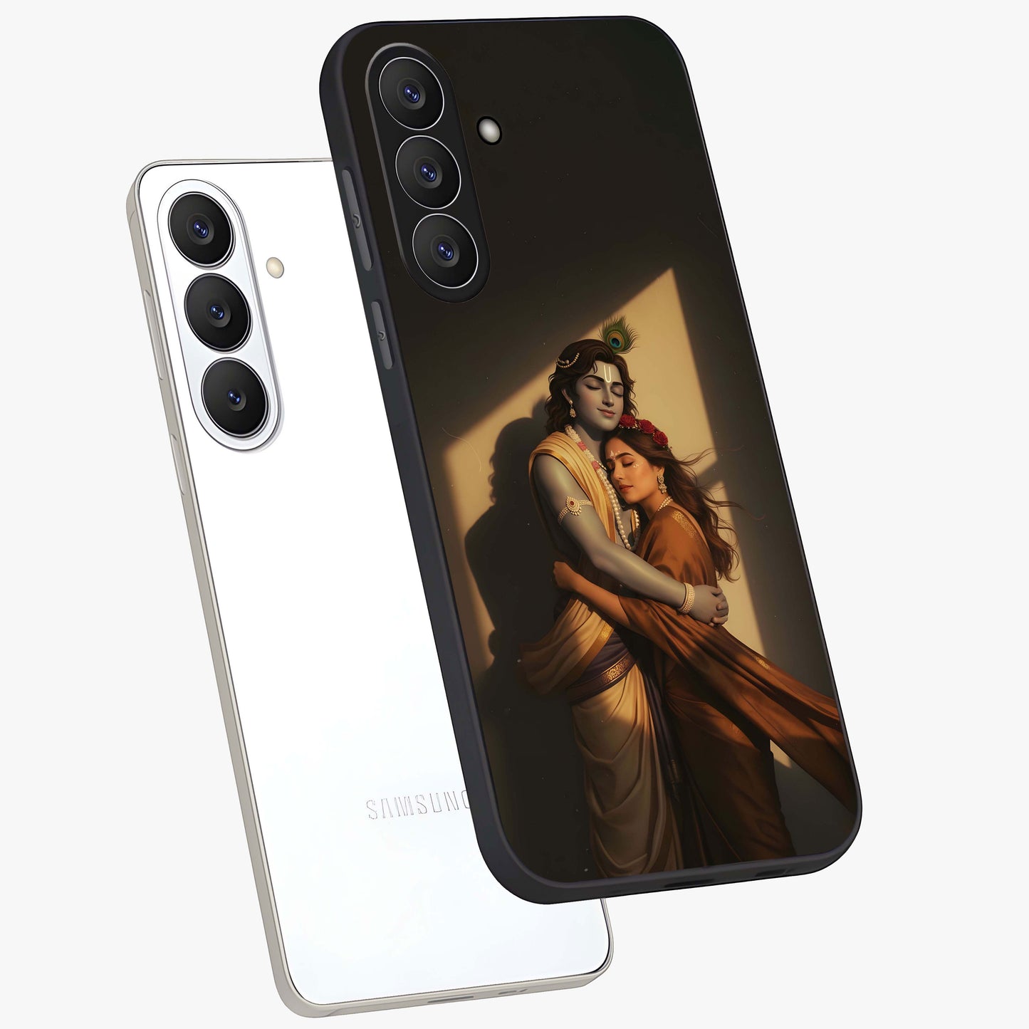 Divine Eternal Love Glass Case displayed in angled mockup highlighting elegant divine inspired design with peaceful aesthetic.