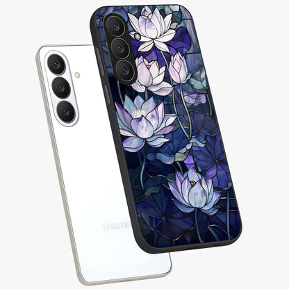 Gloss Petal Rush Glass Case displayed in angled mockup highlighting vibrant petal design with elegant floral aesthetic.
