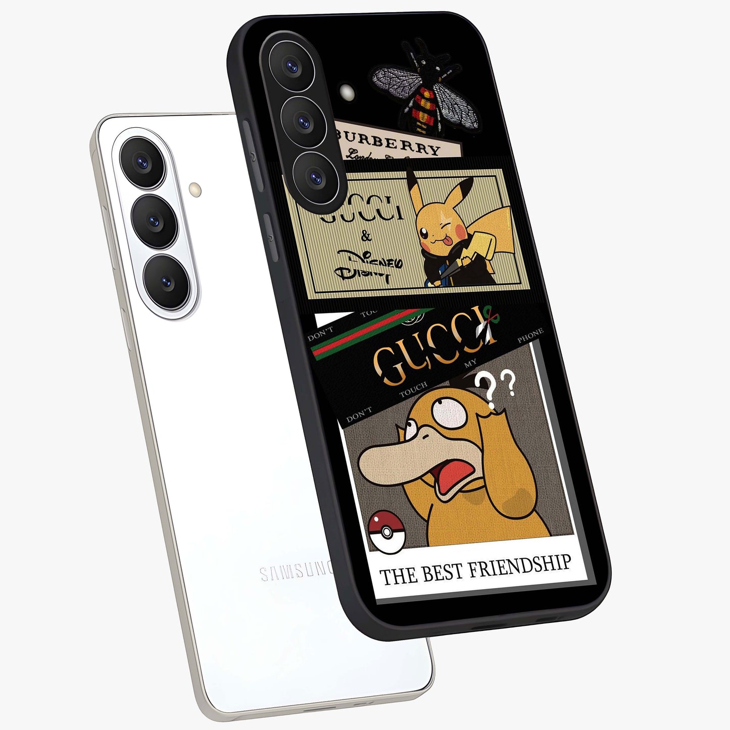 Gucci Play Mashup Glass Case displayed in angled mockup highlighting stylish fashion mashup design with bold aesthetic.