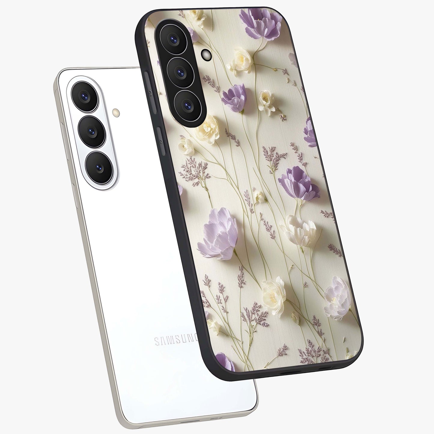 Lilac Breeze Harmony Glass Case displayed in angled mockup highlighting calm lilac breeze design with soothing aesthetic style.