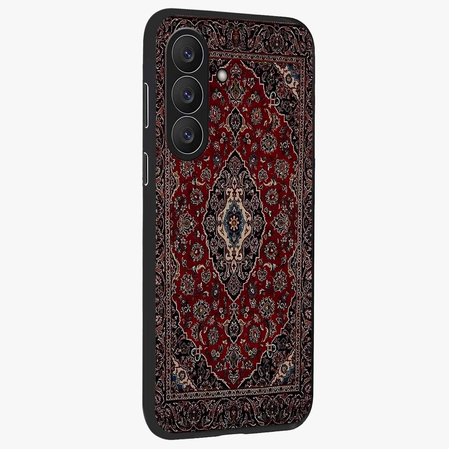 Heritage Carpet Royale Glass Case upright view showcasing detailed ornamental artwork with luxurious traditional theme.