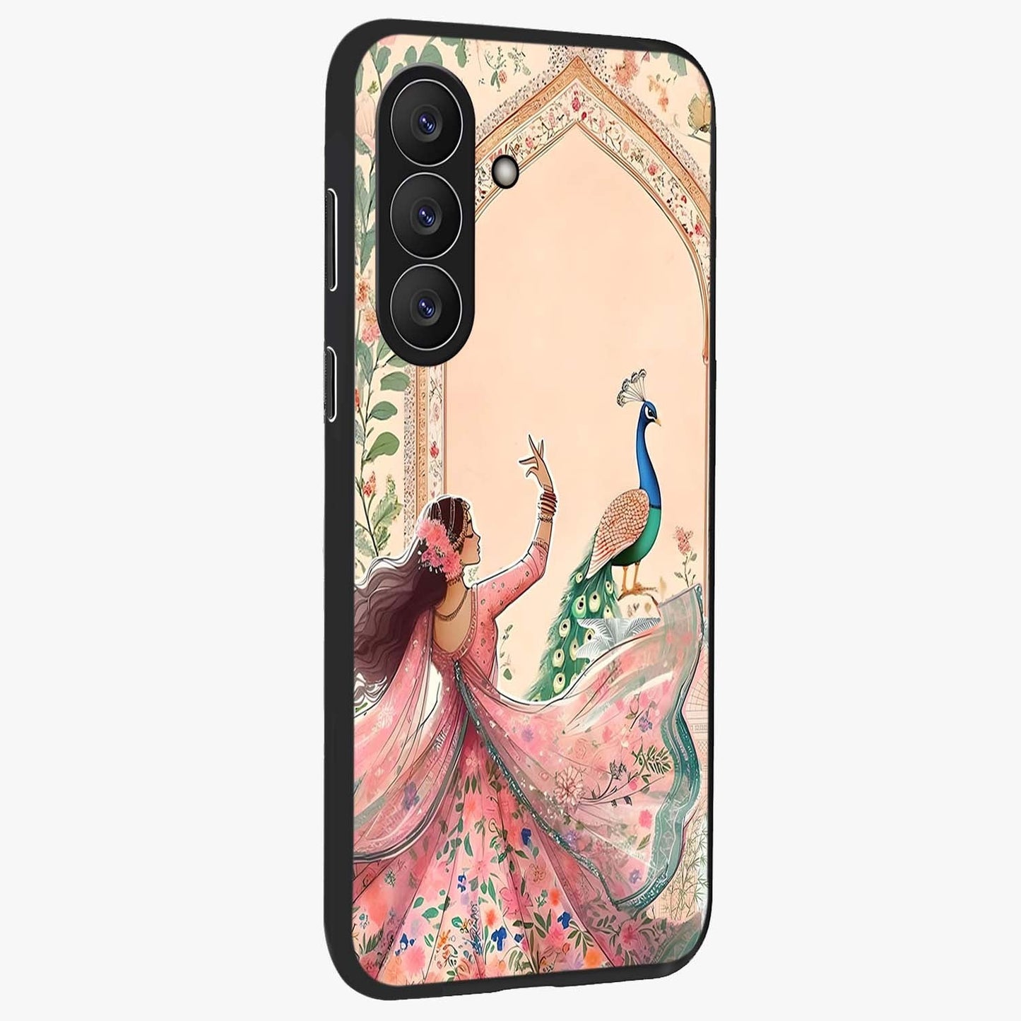 Royal Grace Muse Glass Case upright view showcasing stylish artistic artwork with sophisticated royal theme.