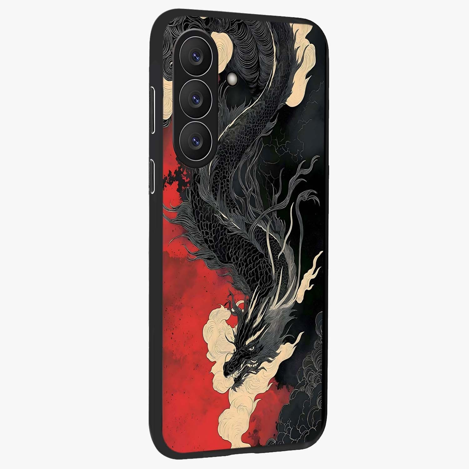 Shadow Dragon Fury Glass Case upright view showcasing intense dragon artwork with dramatic shadow theme.