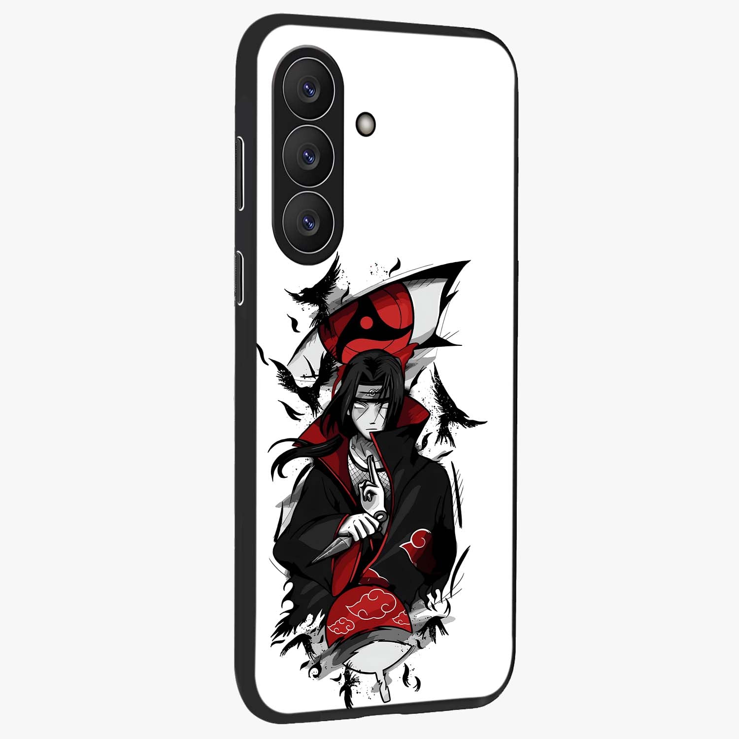 Uchiha Shadow Throne Glass Case upright view showcasing magical underwater galaxy artwork with vibrant cosmic theme.