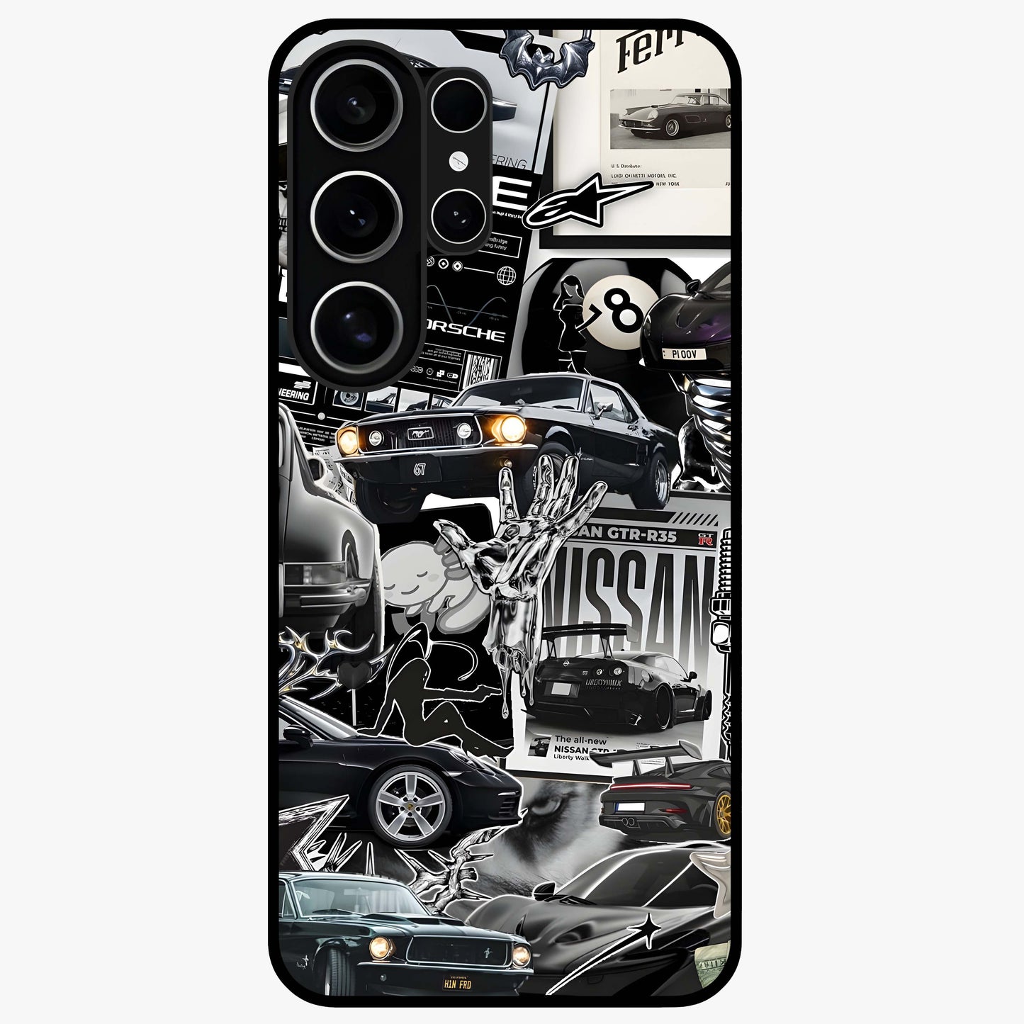 Aesthetic Dark Love Glass Case showing flat back view with dark romantic artwork and glossy glass finish.
