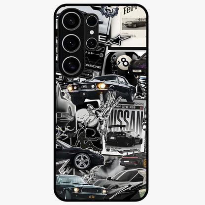 Aesthetic Dark Love Glass Case showing flat back view with dark romantic artwork and glossy glass finish.