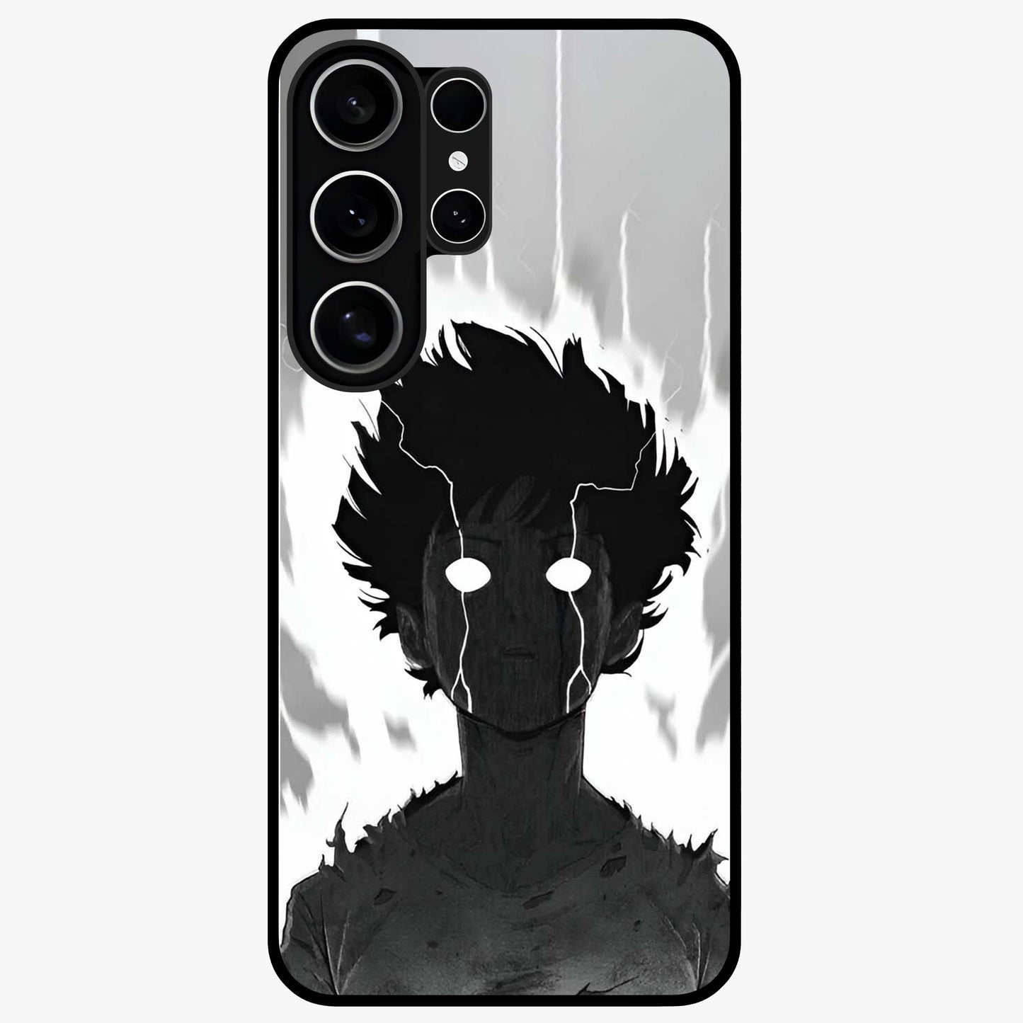 Awakened Inner Rage Glass Case showing flat back view with intense artistic artwork and glossy glass finish.