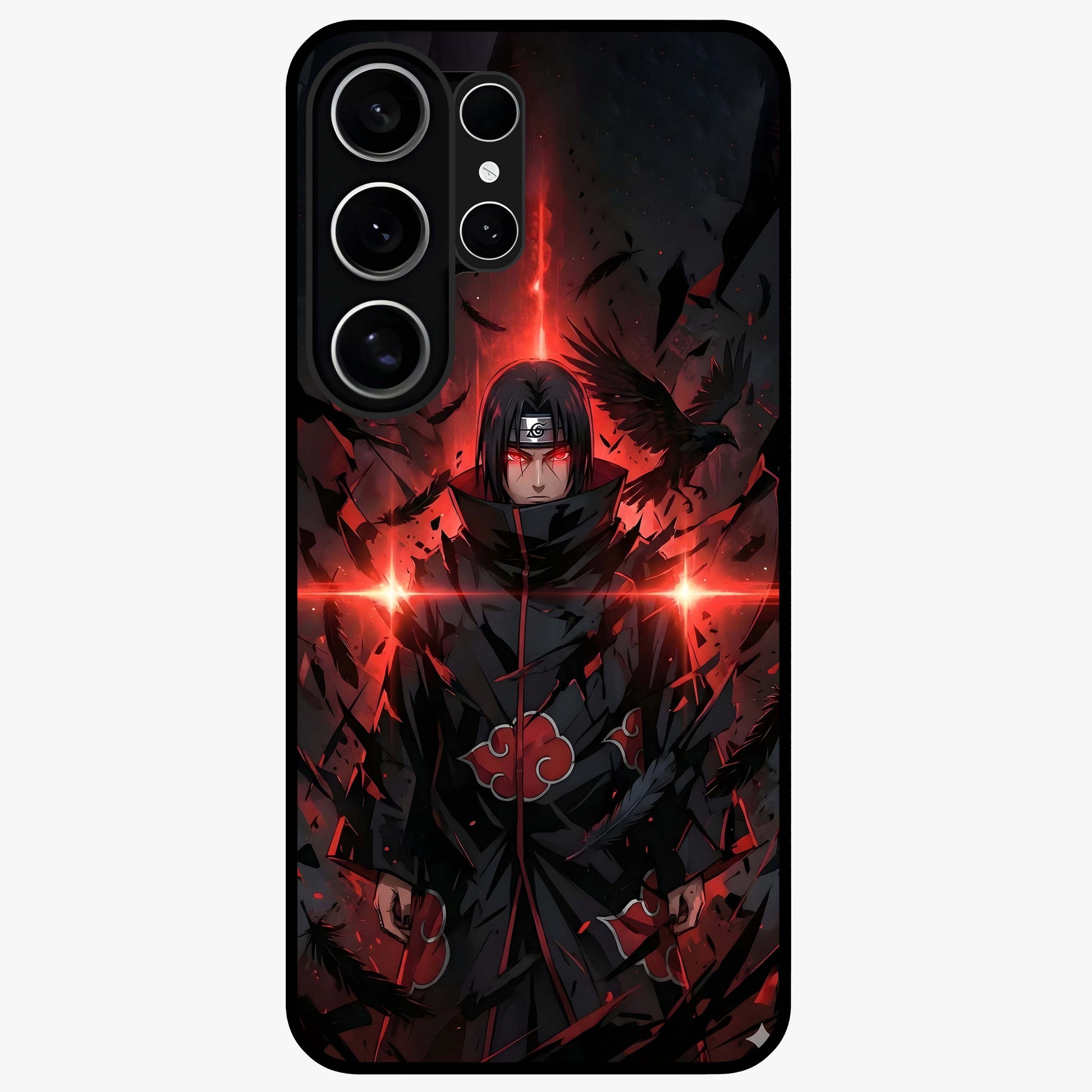 Focus Mode On Glass Case showing flat back view with bold motivational typography design and glossy glass finish.