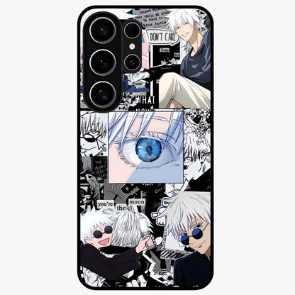 Infinity Sorcerer Chaos Glass Case showing flat back view with mystical sorcerer themed artwork and glossy glass finish.