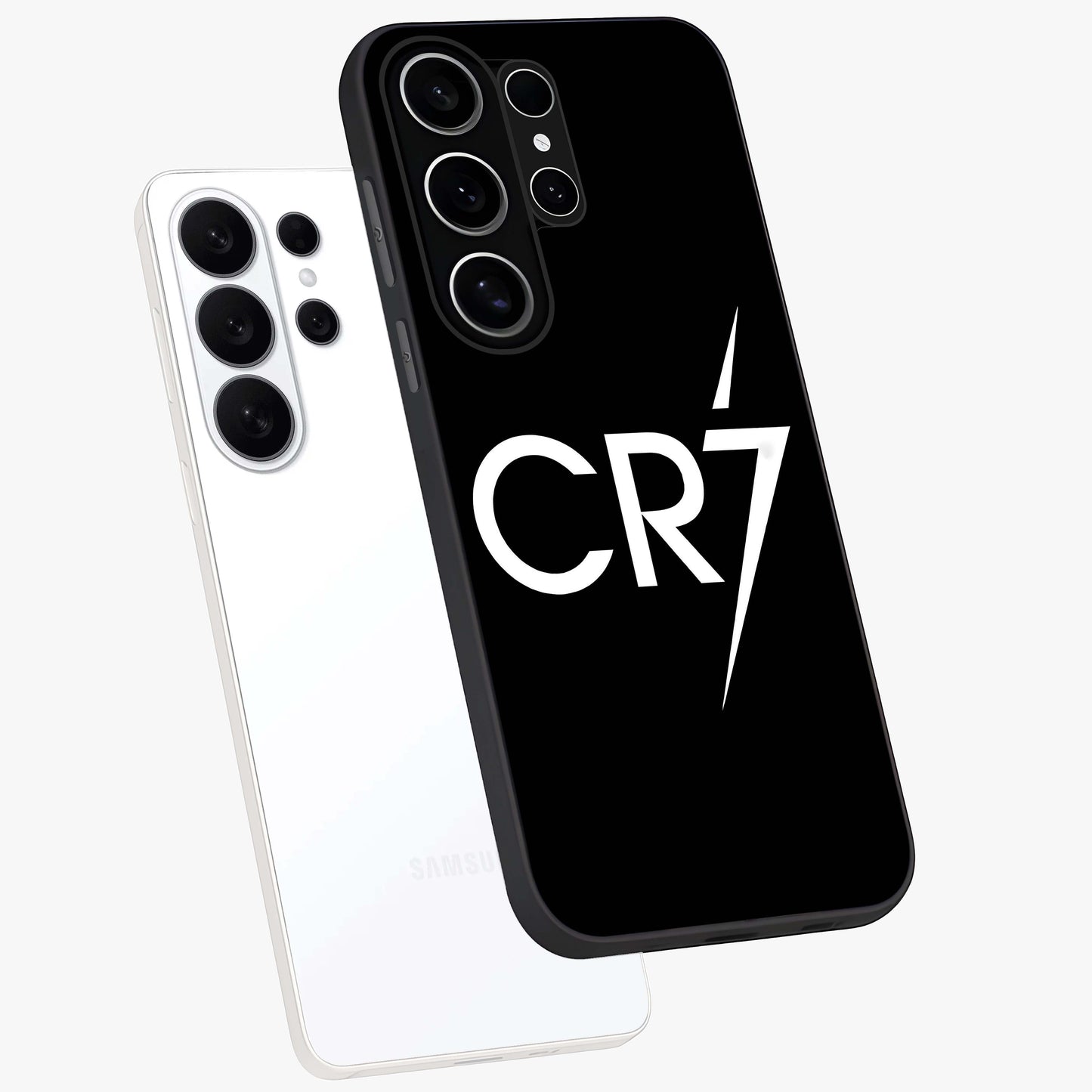 Cr7 Elite Strike Glass Case displayed in angled mockup highlighting powerful sports graphic with bold athletic theme.