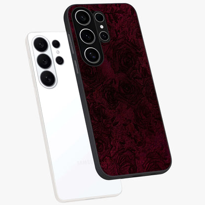 Crimson Fade Flow Glass Case displayed in angled mockup highlighting smooth gradient design with modern aesthetic style.