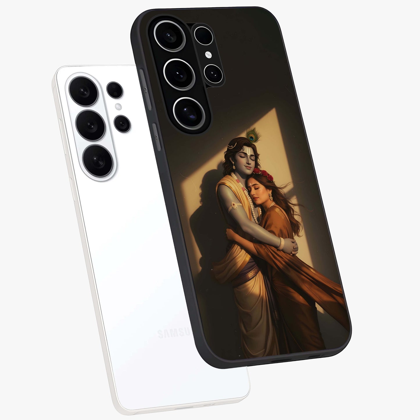 Divine Eternal Love Glass Case displayed in angled mockup highlighting elegant divine inspired design with peaceful aesthetic.