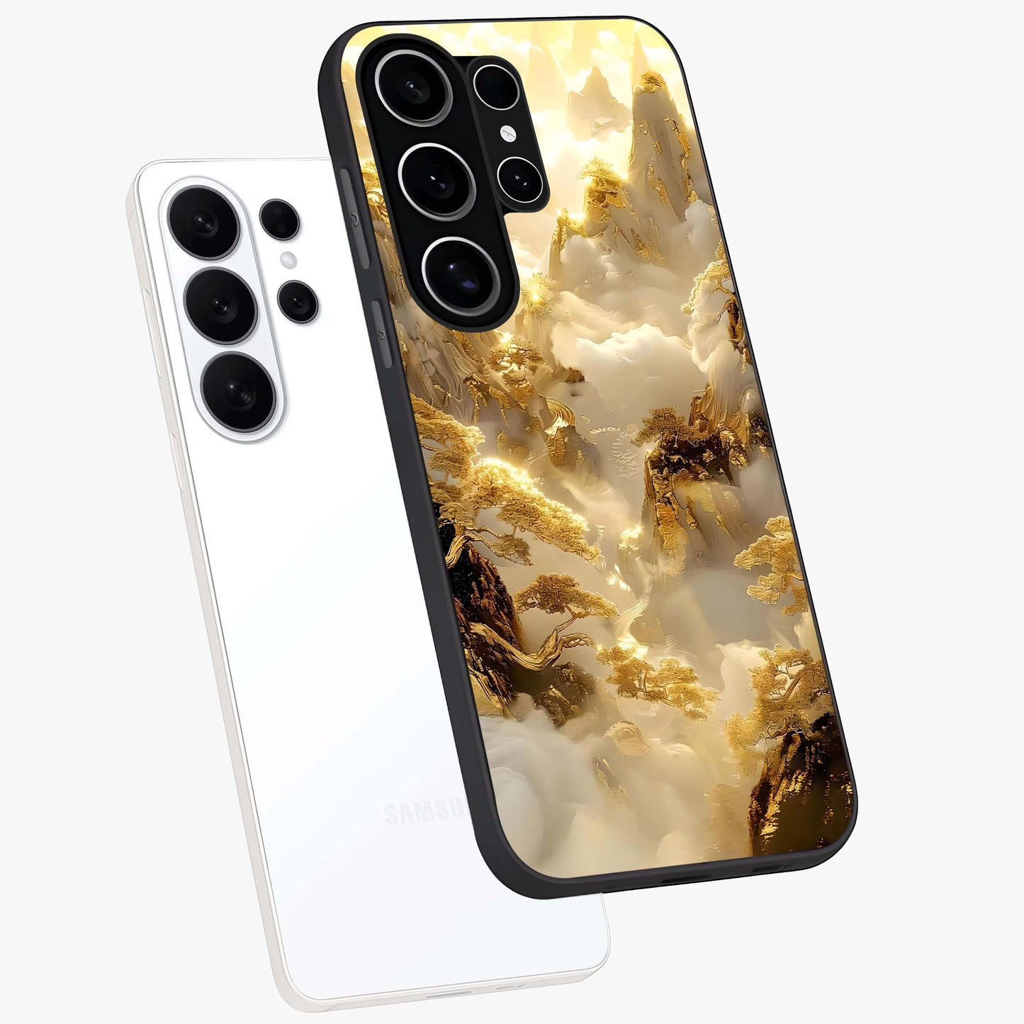 Gates Of Illumination Glass Case displayed in angled mockup highlighting radiant portal inspired design with fantasy aesthetic.
