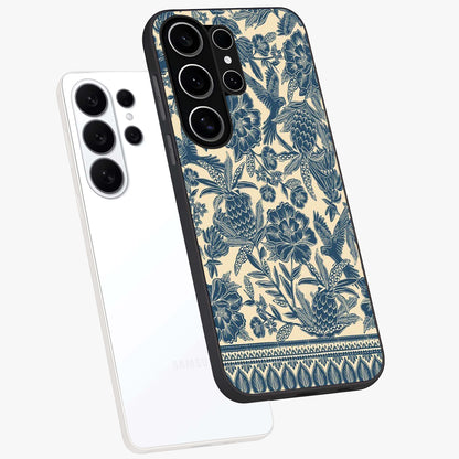 Heirloom Wild Bloom Glass Case displayed in angled mockup highlighting botanical bloom design with classic aesthetic style.