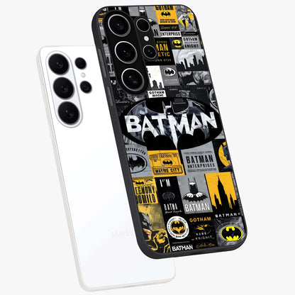 Knight Gotham Rise Glass Case displayed in angled mockup highlighting powerful knight silhouette design with dramatic aesthetic.