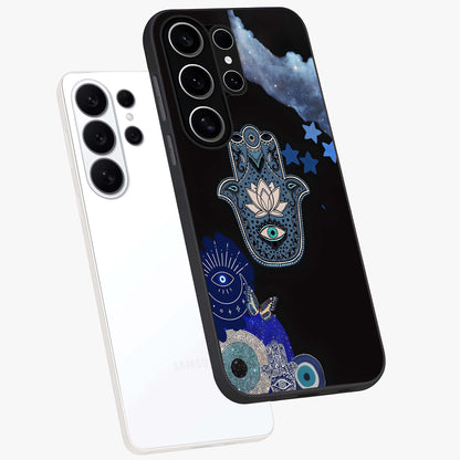 Mystic Hand Aura Glass Case displayed in angled mockup highlighting magical aura design with spiritual aesthetic style.