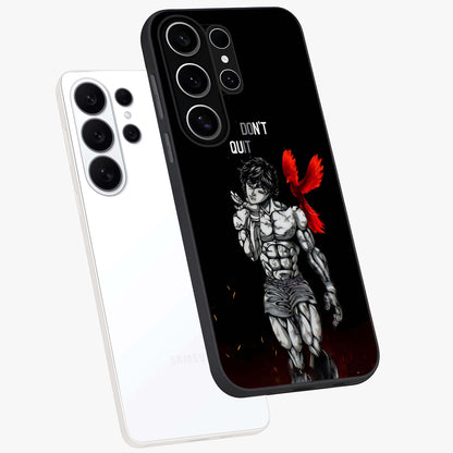 Rise Beyond Limits Glass Case displayed in angled mockup highlighting inspiring message design with modern aesthetic style.