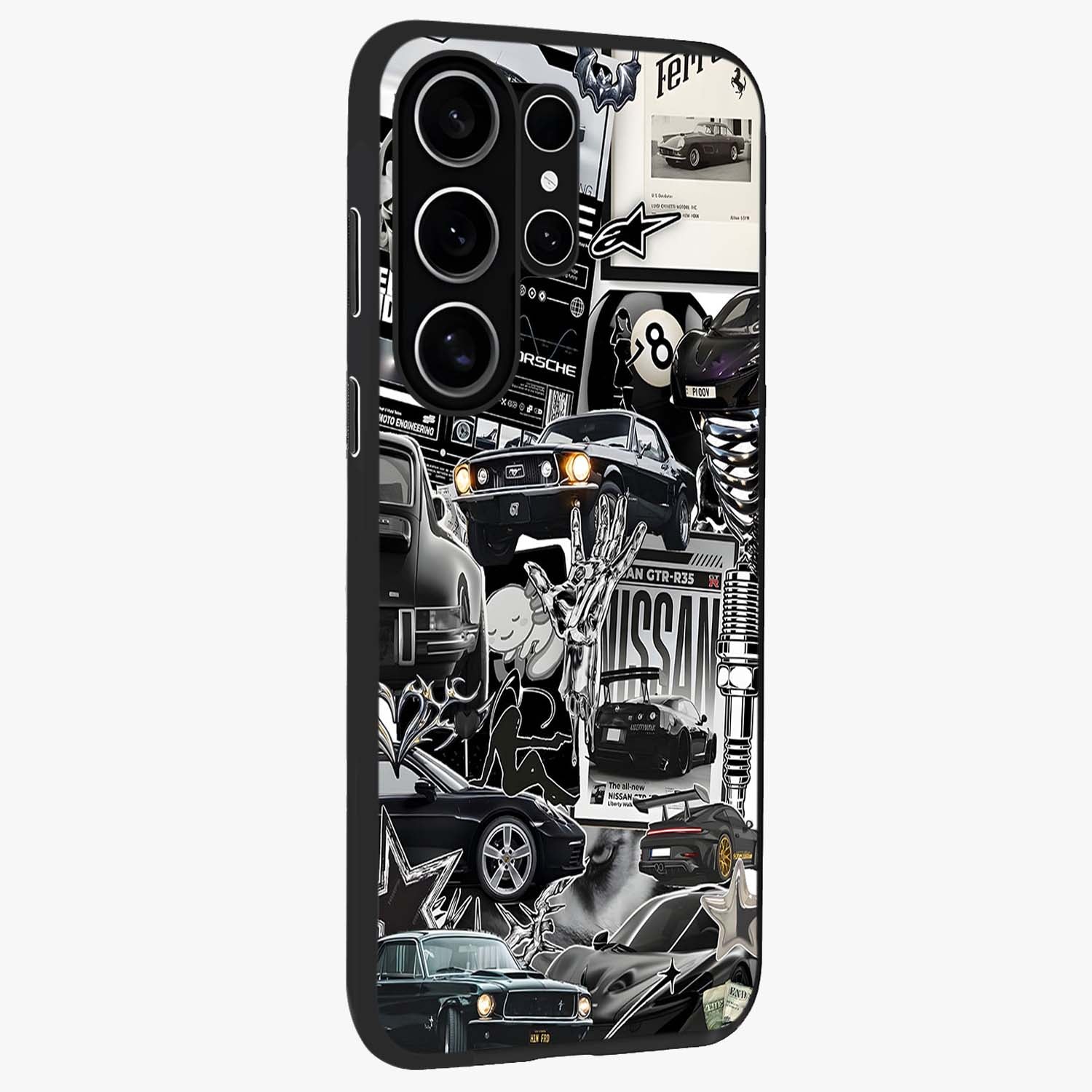 Aesthetic Dark Love Glass Case upright view showcasing dramatic romantic artwork with modern aesthetic style.