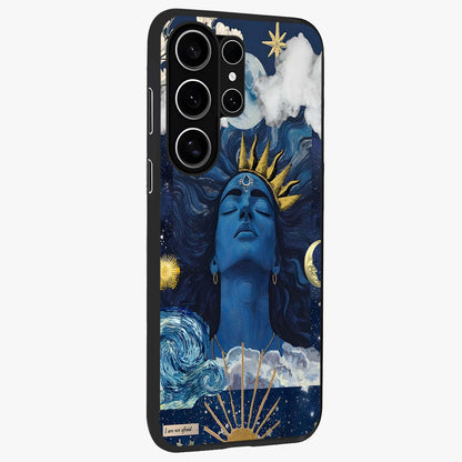Aesthetic Lord Shiva Glass Case upright view showcasing powerful Lord Shiva artwork with devotional theme.