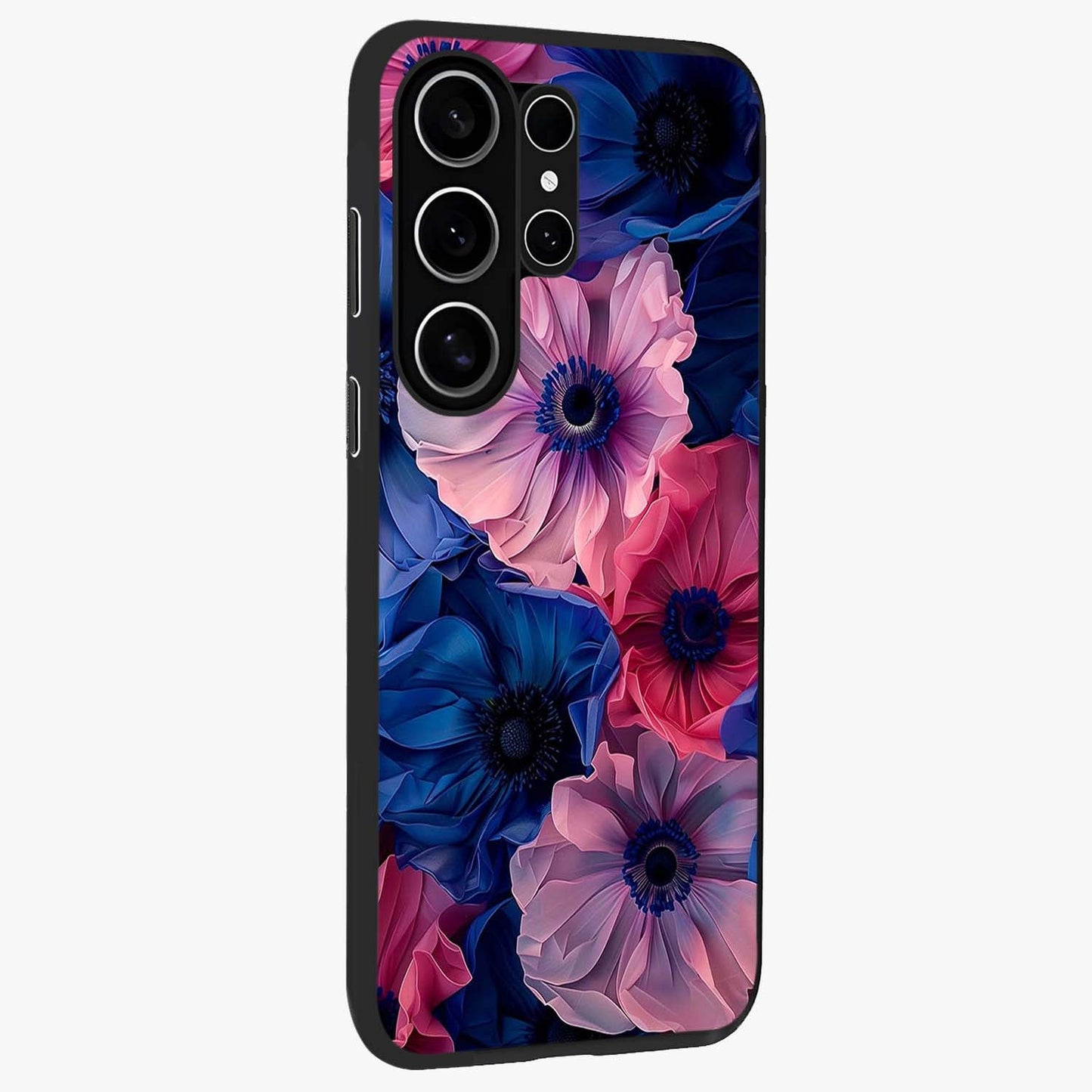 Flower Paper Art Pattern Glass Case upright view showcasing decorative paper floral artwork with creative craft style.