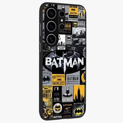 Knight Gotham Rise Glass Case upright view showcasing bold vigilante themed artwork with gothic city vibe.