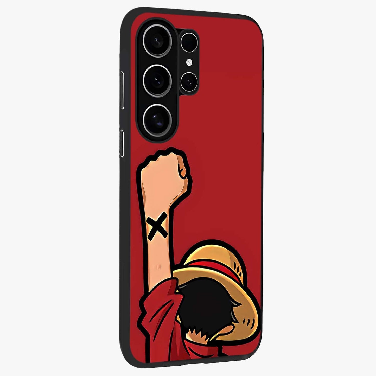 Luffy X Spirit Glass Case upright view showcasing striking anime artwork with adventurous character theme.