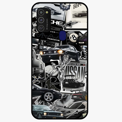 Aesthetic Dark Love Glass Case showing flat back view with dark romantic artwork and glossy glass finish.