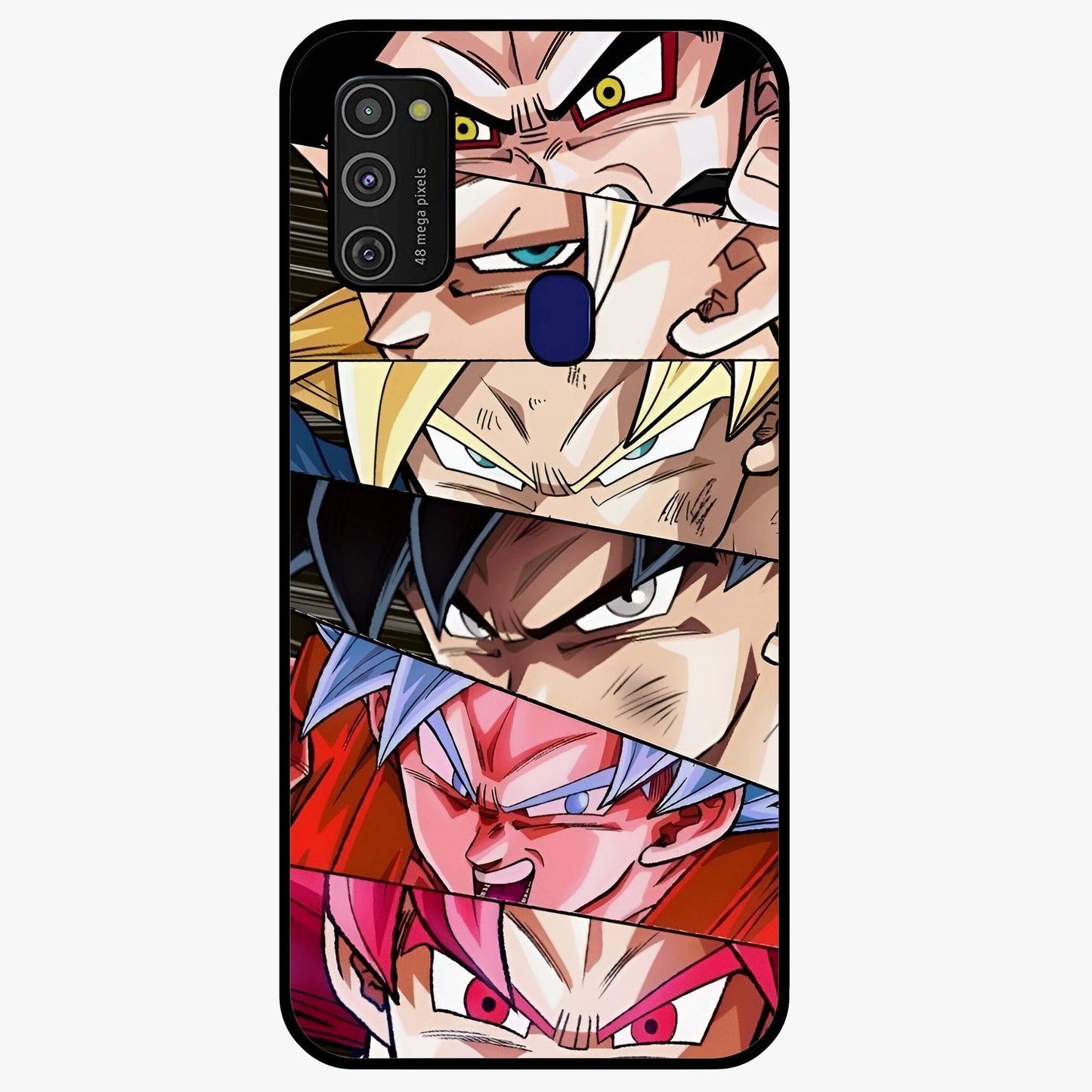 Anime Character Glass Case showing flat back view with vibrant anime artwork and glossy glass finish.