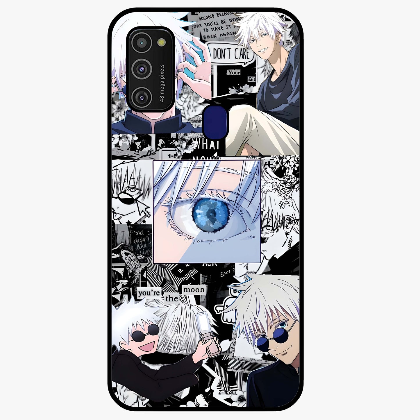 Infinity Sorcerer Chaos Glass Case showing flat back view with mystical sorcerer themed artwork and glossy glass finish.