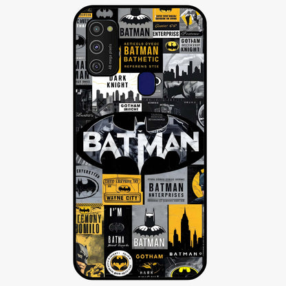 Knight Gotham Rise Glass Case showing flat back view with dark hero inspired artwork and glossy glass finish.