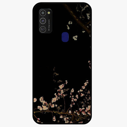 Petal Moon Light With Custom Name Glass Case showing flat back view with floral moonlight artwork and personalized name design.