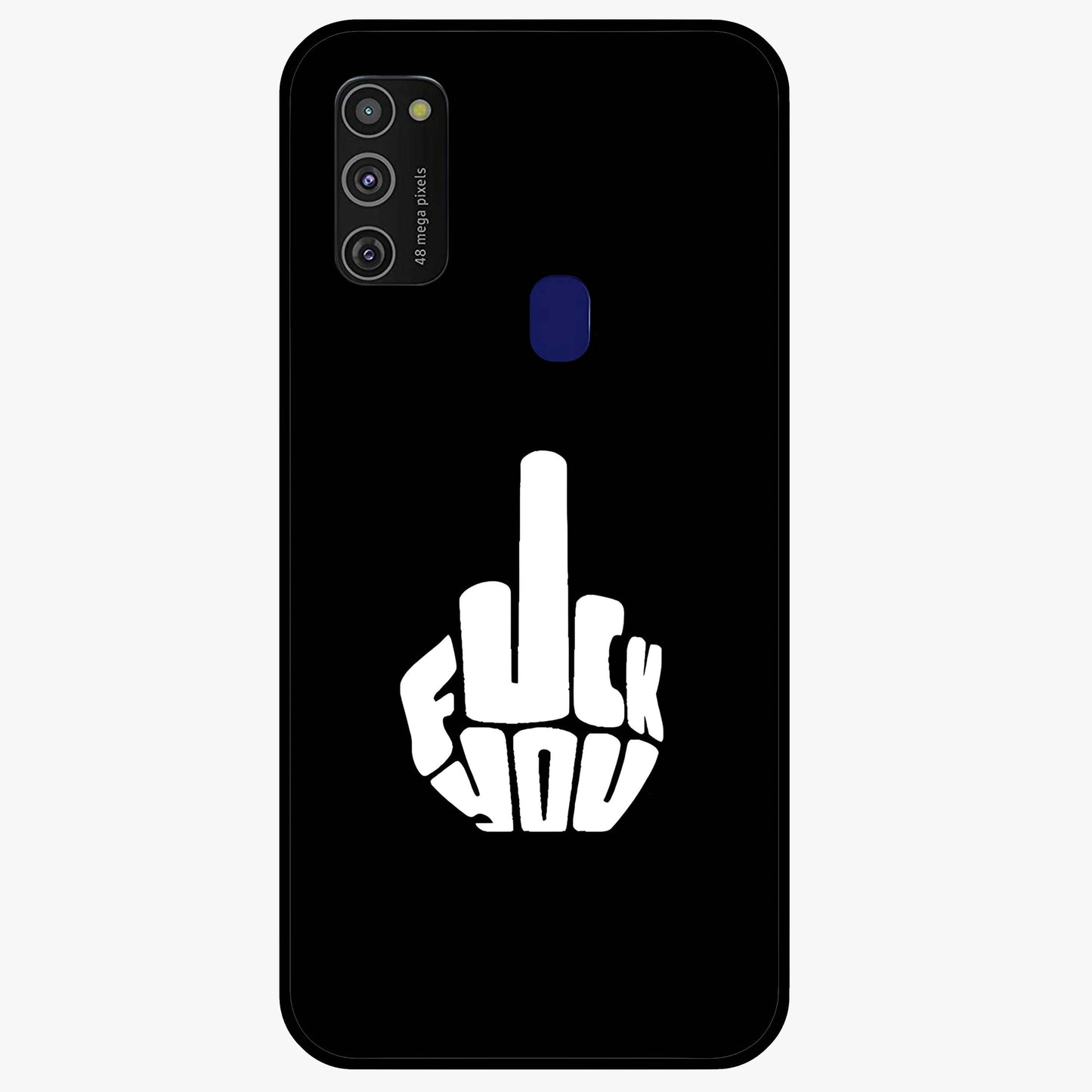 Rebel Mode On Glass Case showing flat back view with bold rebellious typography artwork and glossy glass finish.