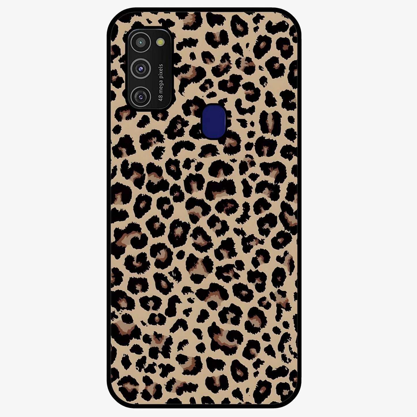 Savage Chic Pattern Glass Case showing flat back view with stylish patterned artwork and glossy glass finish.