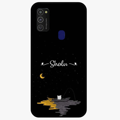 Silent Night Row Glass Case showing flat back view with calm night themed artwork and glossy glass finish.