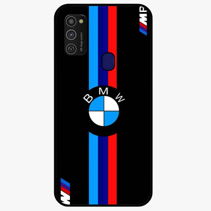 Turbo BMW Beast Glass Case showing flat back view with high performance sports car artwork and glossy glass finish.