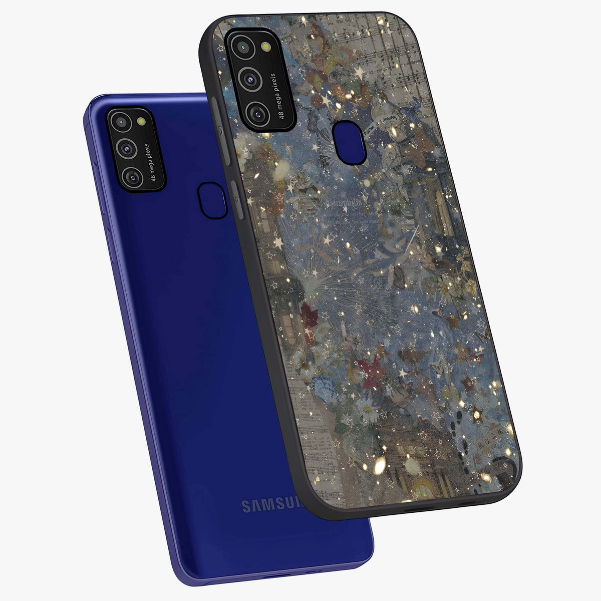 Aesthetic Astrolophia Glass Case displayed in angled mockup highlighting artistic aesthetic elements and smooth glass surface.