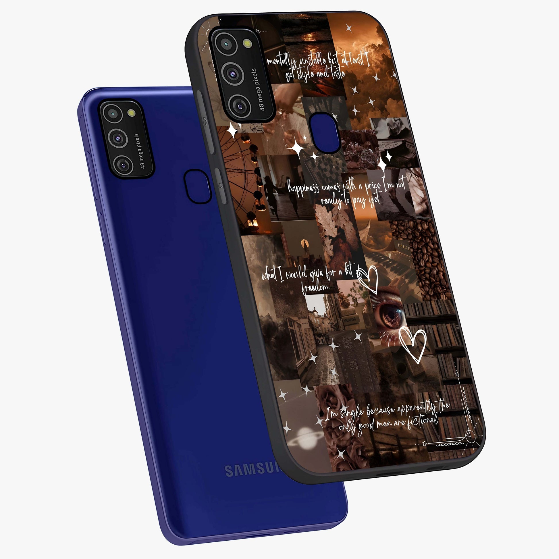 Bittersweet Aesthetic Chaos Glass Case displayed in angled mockup highlighting expressive abstract artwork and edgy aesthetic theme.