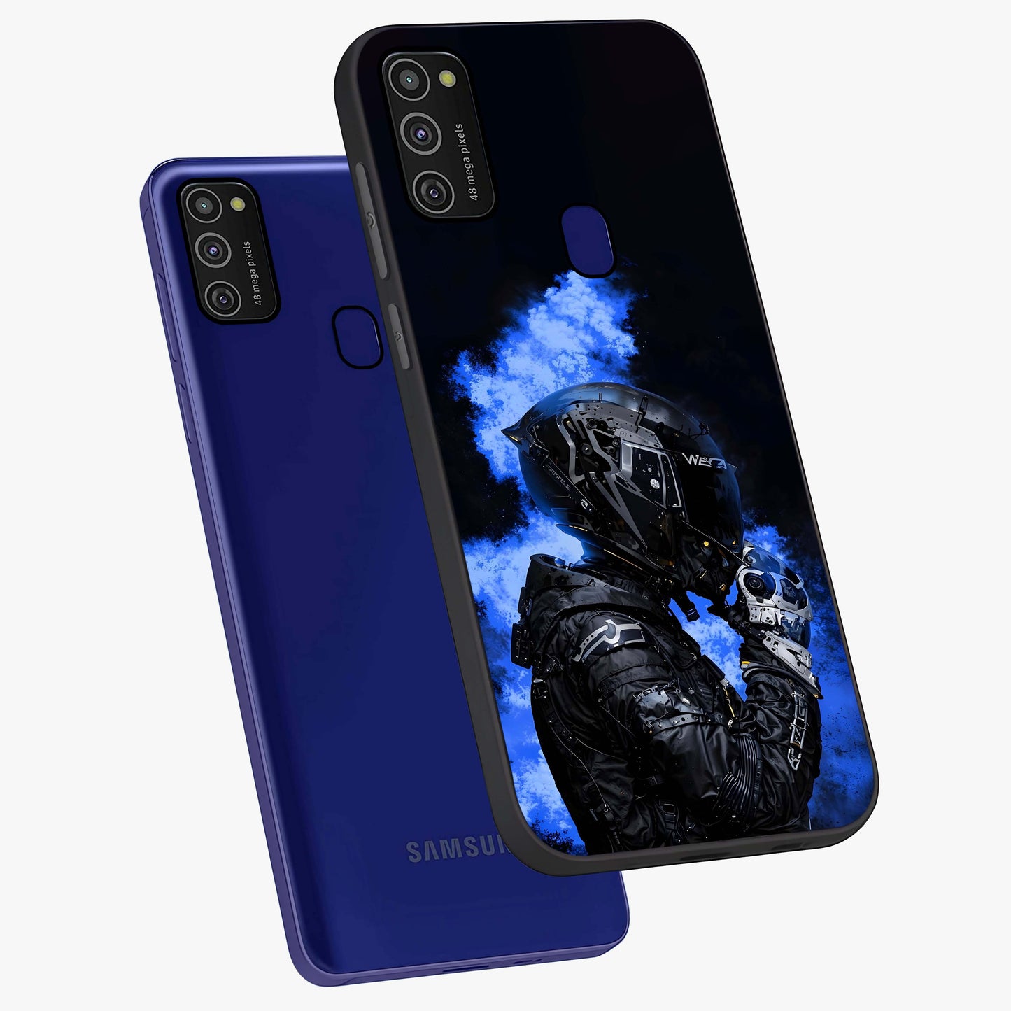 Cyber Sentinel Protocol Glass Case displayed in angled mockup highlighting digital cyber design with sci-fi aesthetic style.