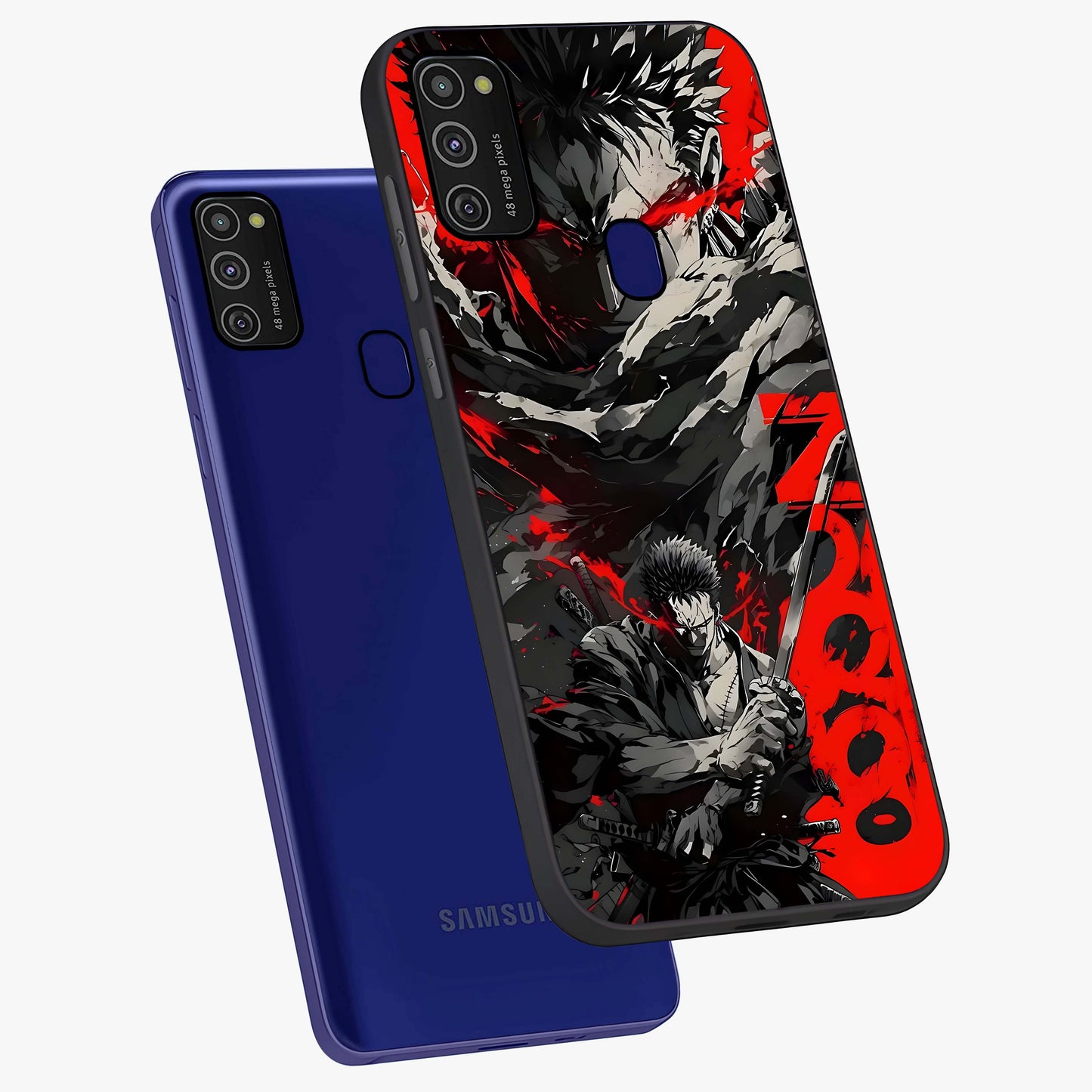 Demon Sword Resolve Glass Case displayed in angled mockup highlighting powerful demon sword illustration with dark fantasy aesthetic.