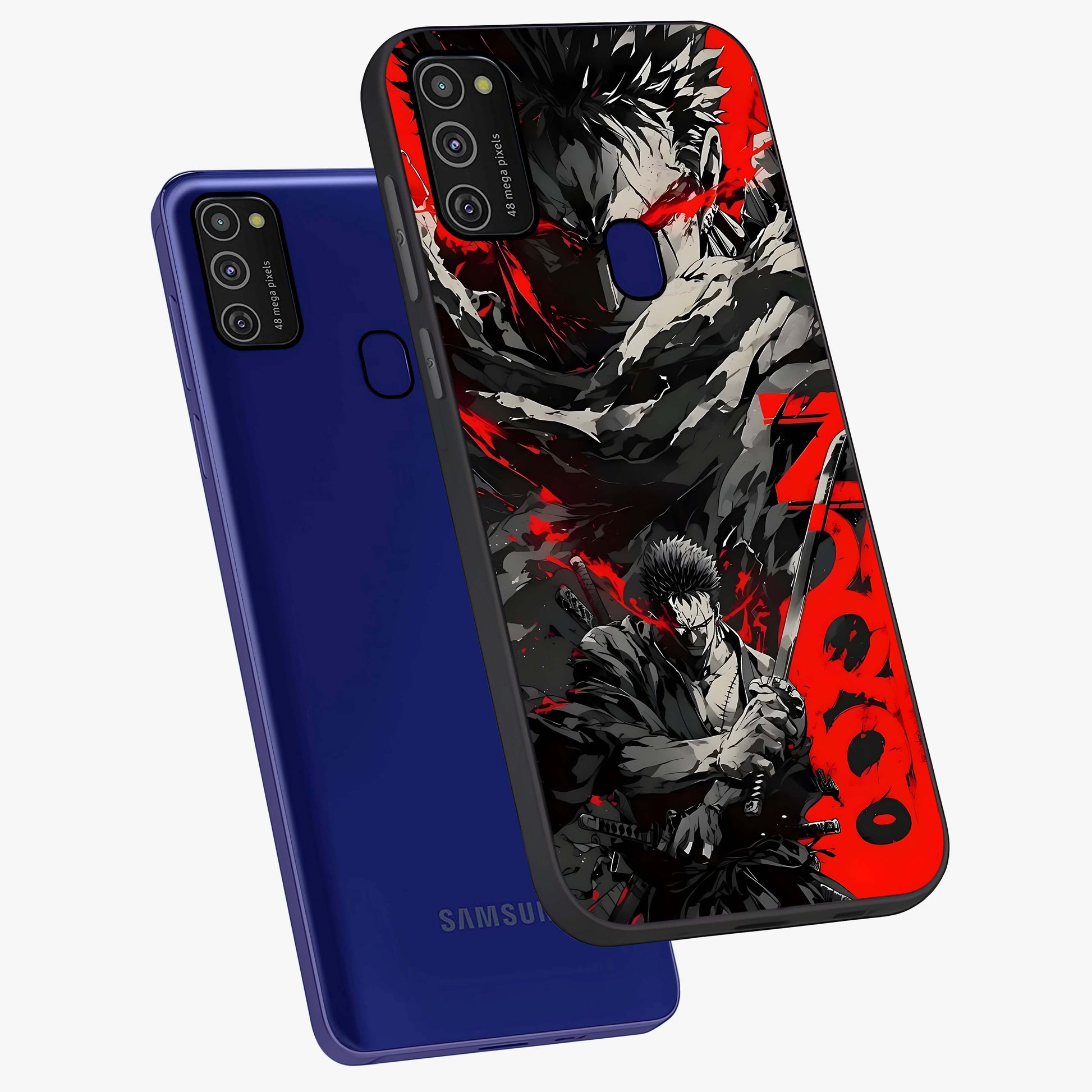 Demon Sword Resolve Glass Case displayed in angled mockup highlighting powerful demon sword illustration with dark fantasy aesthetic.