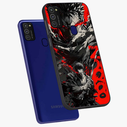 Demon Sword Resolve Glass Case displayed in angled mockup highlighting powerful demon sword illustration with dark fantasy aesthetic.