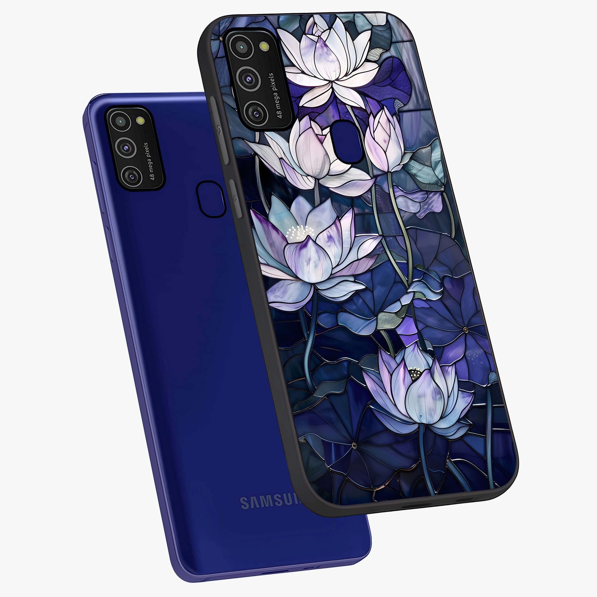 Gloss Petal Rush Glass Case displayed in angled mockup highlighting vibrant petal design with elegant floral aesthetic.