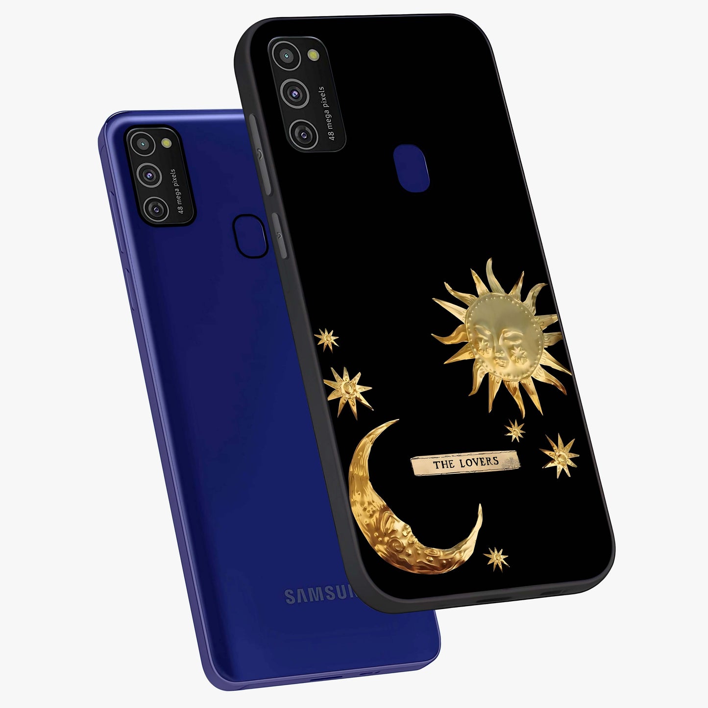 Gold Sun Blush Glass Case displayed in angled mockup highlighting radiant sun design with warm golden aesthetic.