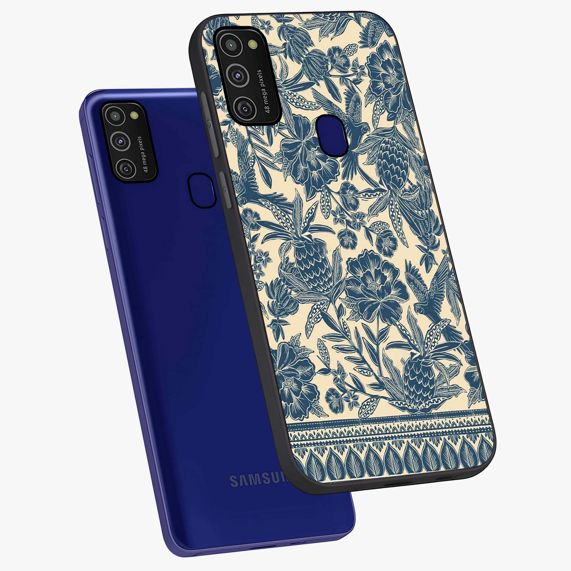 Heirloom Wild Bloom Glass Case displayed in angled mockup highlighting botanical bloom design with classic aesthetic style.