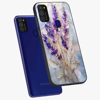 Lavender Dream Glow Glass Case displayed in angled mockup highlighting dreamy purple glow design with soft artistic style.