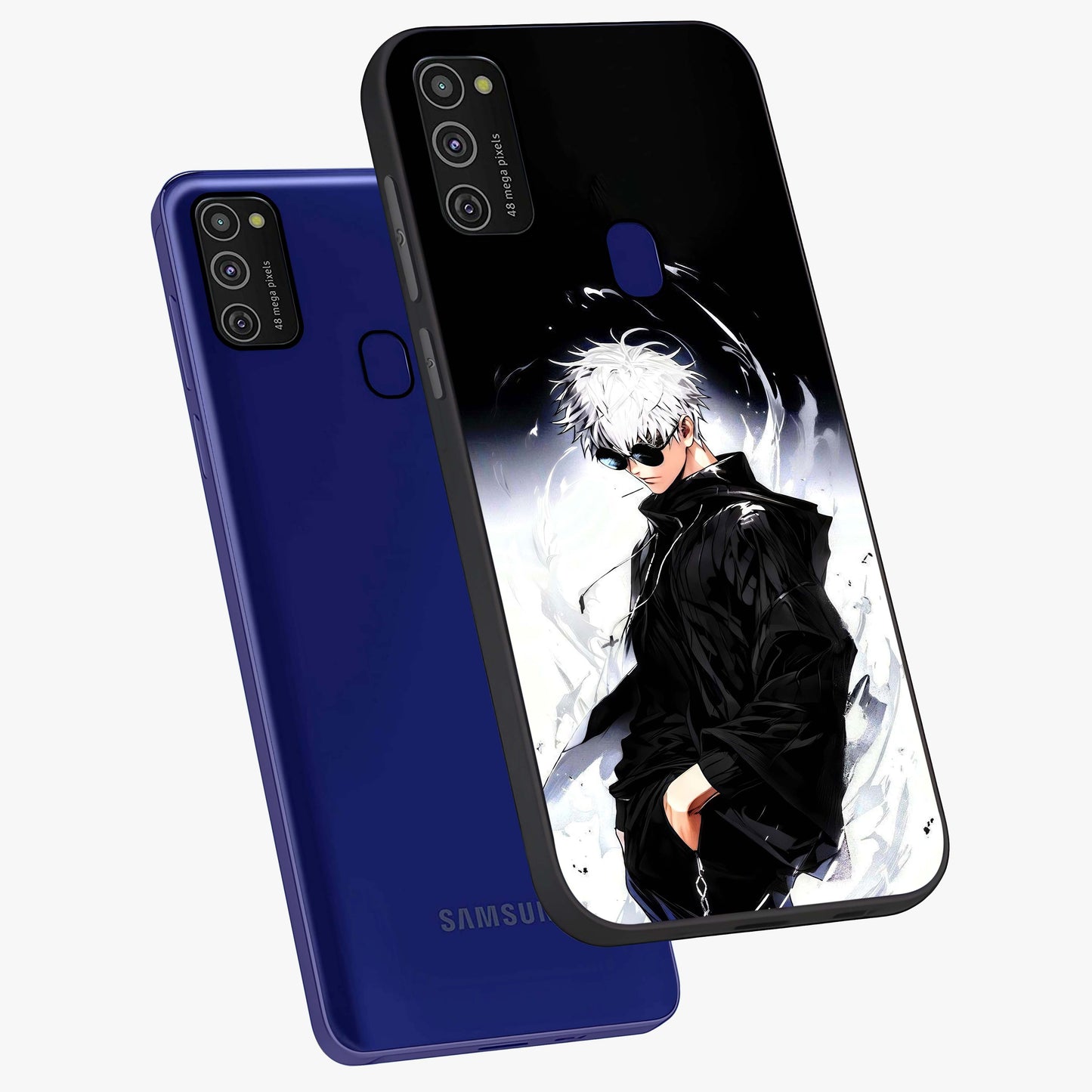 Limitless Shadow King Glass Case displayed in angled mockup highlighting dramatic dark hero design with intense aesthetic.