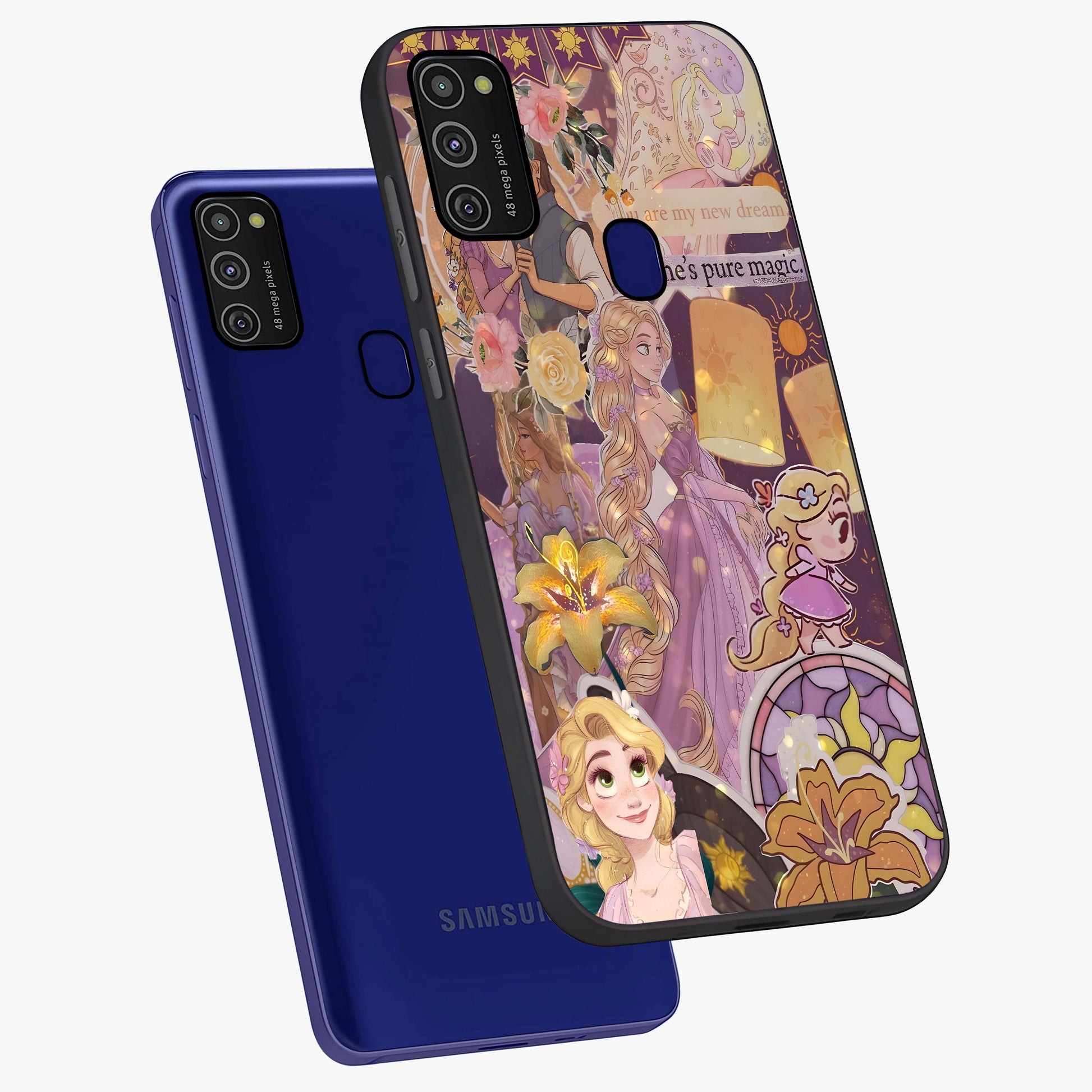 Magical Tangled Dream Glass Case displayed in angled mockup highlighting whimsical fantasy design with magical aesthetic.
